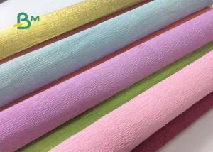 China Colored Double Sided Crepe Paper Roll 52cm x 250cm For Decorations on sale