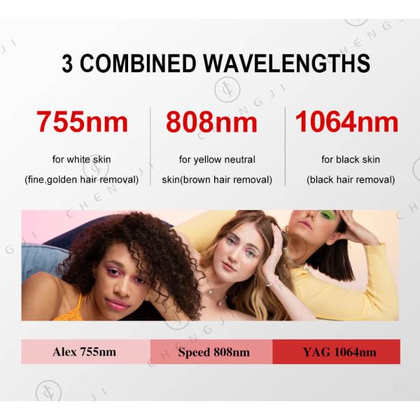 1200w Diode Laser Hair Removal Device Three Wave Laser Removal Machine 3 in 1