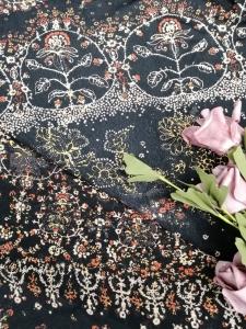 Quality Digital printing knitted  fabric Printed Lace fabric Floral printed fabric for sale