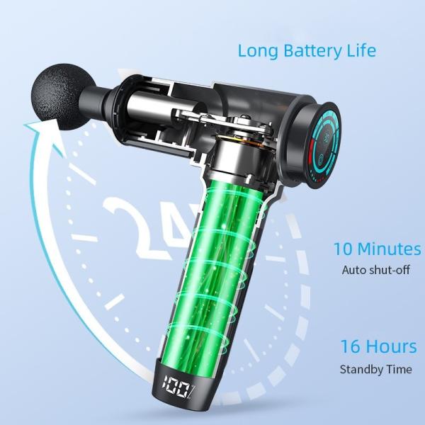 Buy Handheld Carbon Fiber Muscle Massager Gun with LCD Touch Screen at wholesale prices