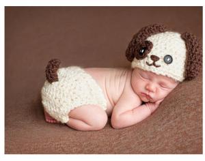 Quality coffee dog cartoon baby hat cap Baby Animal Hat Cap Baby Crochet Knitted costume set for sale