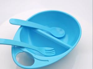 China Plastic Up 3 Month Baby Bowl With Spoon Fork on sale