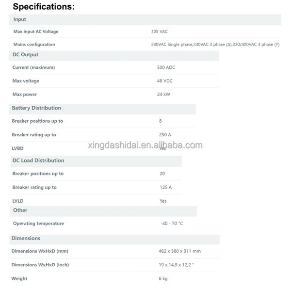 19inch 4U Telecom Hybrid System Eltek Flatpack2 48V/24KW With Integrated Rectifier