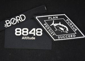 Quality Black Reflective TPU Suede Screen Printed Patches Brand Labels For Clothing for sale