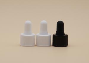China Silicone Teat Essential Oil Dropper Ribbed Black / White Collar Screw Closure on sale