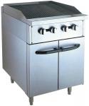 Stainless Steel 380V Gas Lava Rock Grill With Cabinet 12KW For Kitchen