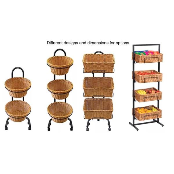 Fruit display stand display rack with removable headers posters floorstanding display racks for grocery store