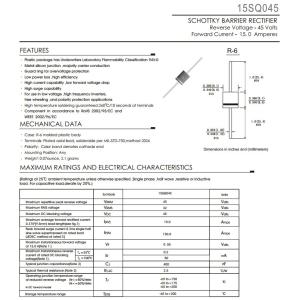 Photovoltaic junction box diode 15SQ045 solar bypass diode