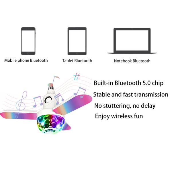 A2DP 5.0 Bluetooth Light Bulb That Plays Music 33W White Lighting