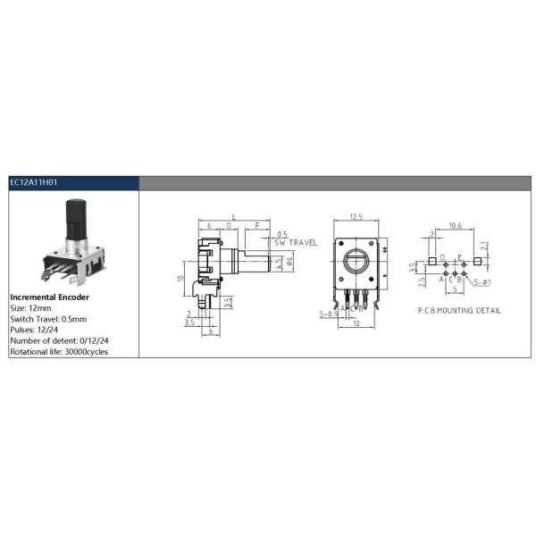 Rotary Resolver with Push Button for Axis Control Interface Encoder