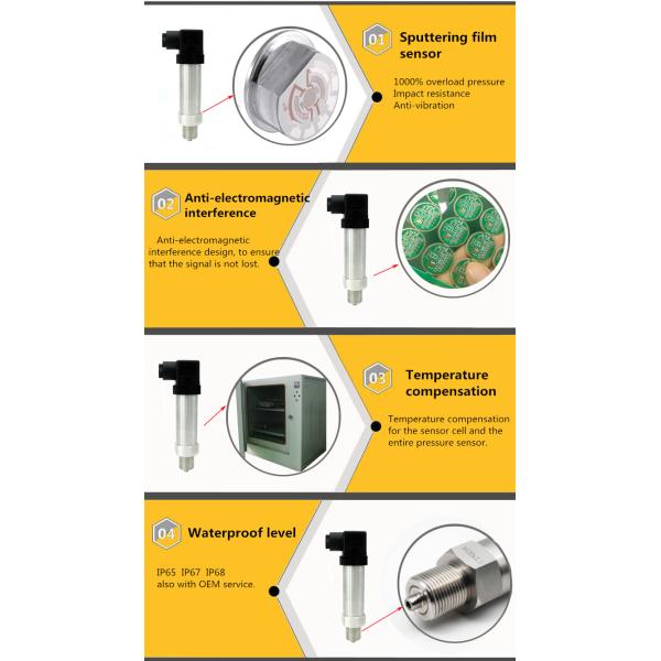 OEM Piezoresistive Air Fuel Oil Water Pressure Sensor Digital Industrial Pressure Sensor