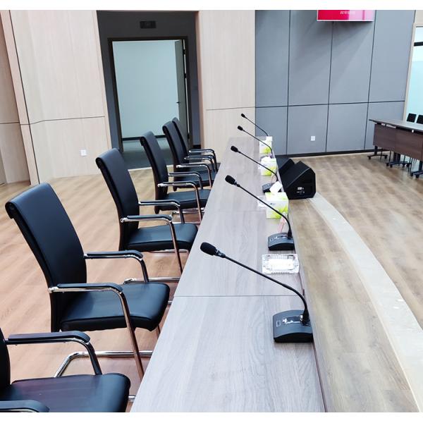 Wireless Microphone System Physical Button UHF 4 Channel Lecture Desktop Gooseneck Mic for Karaoke Church Conference