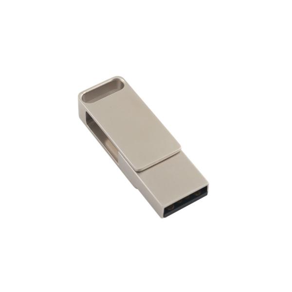 Waterproof Silver Metal USB Flash Drives with USB 2.0 And Type C Engraving and Print Logo