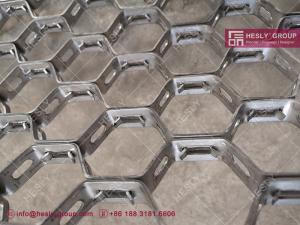 Quality Refractory Hexagonal Mesh Lining, 410S Stainless Steel | 14ga thick, 1 deep, 2 hexagonal hole, HESLY China Factory for sale
