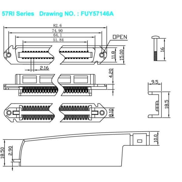 50 Pin Centronics IDC Connector