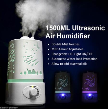 1500ml Ultrasonic Essential Oil Diffuser Air Humidifier For Home