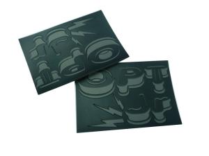 Black PU leather Patches, Jeans Patch With Embossed Pattern For Garment
