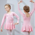 Children's Long sleeve cotton butterfly knot aesthetic style dance costumes