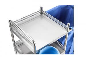 Quality YA-LT100561S Stainless Steel Medical Cart Dressing Laundry Trolley for sale