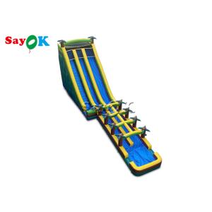Large Multi Channel PVC Inflatable Bouncer Slide With Pool