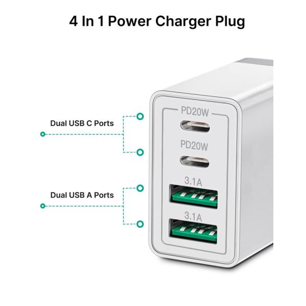 Best Selling Products 2023 Original 55w Fast Charger Dual Type C 20w Pd Uk Us Eu Wall Charger Celular