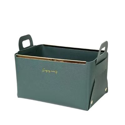 Convenient and Versatile Leather Basket for Daily Sundries 3-6L Capacity 24*14*13cm