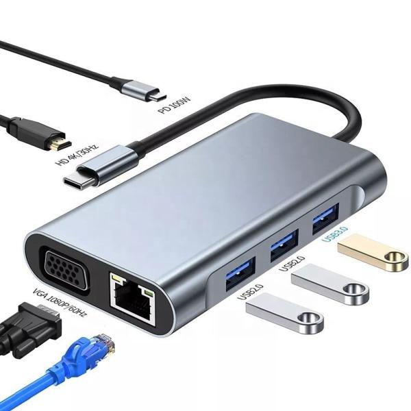 Buy 7-in-1 USB C Type C Docking Station with HDTV HDMI VGA USB RJ45 and Fast Data Transfer at wholesale prices