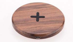 Round Qi Standard Universal Wood / Bamboo Wireless Charger Charging Pad
