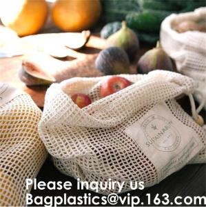 Quality Reusable Produce Bags of Unmatched Quality - Natural Cotton Mesh is Biodegradable,Cotton Packing Bags For Fruit &amp; Vegeta for sale