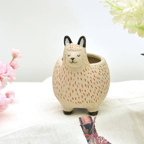 Ceramic Decorative Flower Pots Modern 3D Animal Alpaca Shaped Indoor 6 Inch 12"