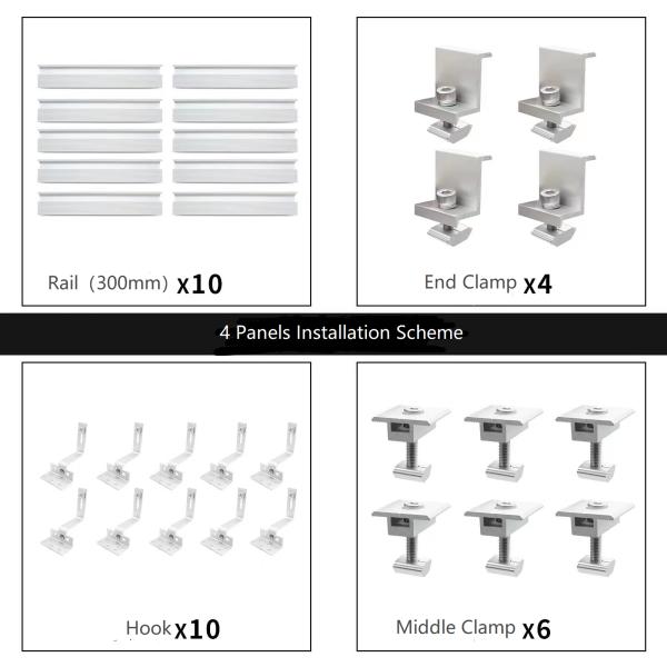 Design Solar Tile Roof Hook with 25-30 Years Service Life and ISO9001/CE Certificate