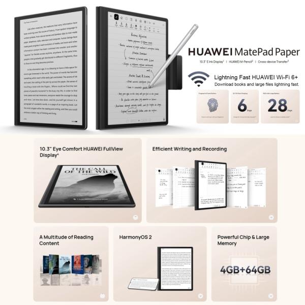 MatePad Paper HMW-W09 WiFi 10.3 Inch HarmonyOS 2 Kirin Hexa Core Original Tablet With M-Pencil