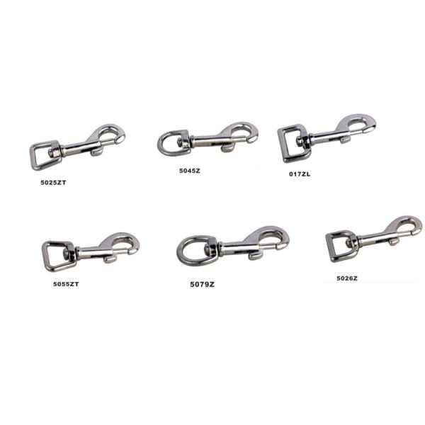 Zinc Alloy Chrome Plated Trigger Snap Hook Diecast Scissor Snap Hook For Dog Leashes / Bag