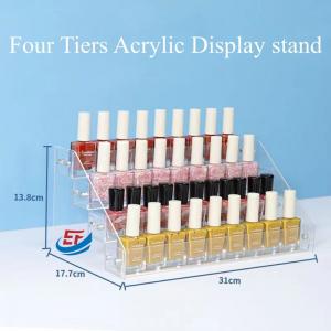 China Cosmetic Display Stand Multifunctional Four Tiers Acrylic Nail Polish Display Stand on sale