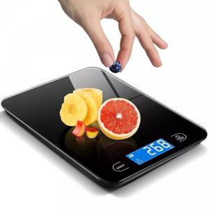 China Waterproof Glass Surface Digital Electronic Glass Kitchen Scale With LCD Display on sale