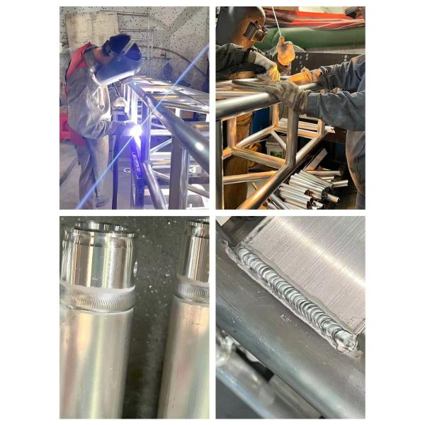 Adjustable Portable Stage Platform Modular System Square Red Finish Aluminum Alloy Stage