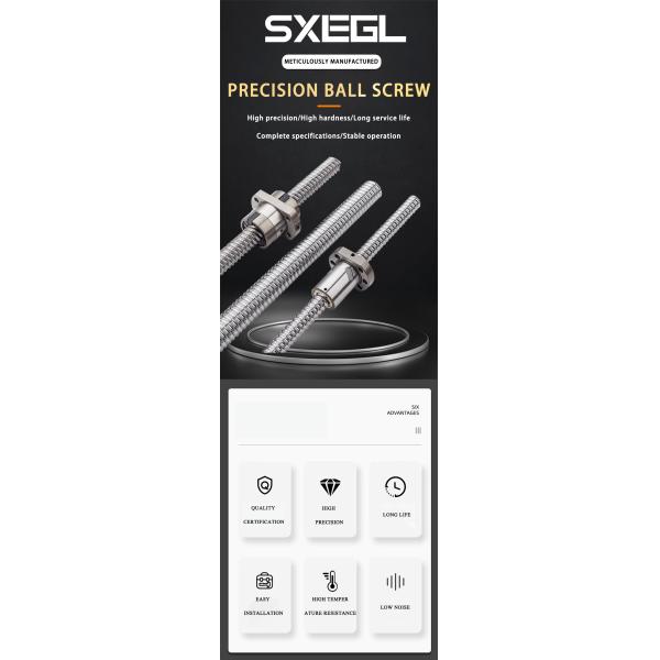 High Rigidity Rolled Ball Screw 10mm - 160mm High Precision Lead Screw Core Transmission Components