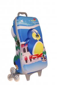 Quality Penguin Pattern Kids Travel Bags / Toddler Rolling Luggage Water Resistance for sale