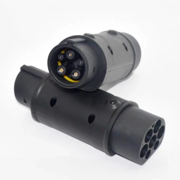 32A Single Phase EVSE Adapter Type 2 To Type 1 J1772 To IEC62196 Adapter