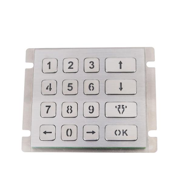Led lighted die cast keypad with matrix 4x4 brushed 16 metal keypad with full travel keys