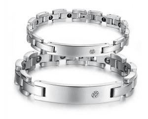 China Fashion Jewelry rhinestone belt magnetic radiation fatigue couple of titanium steel on sale