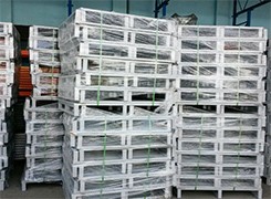 High Capacity Steel Pallet Box Stackable Foldable Metal Storage Cage Rolling Wire Mesh Pallet Containers With Wheels