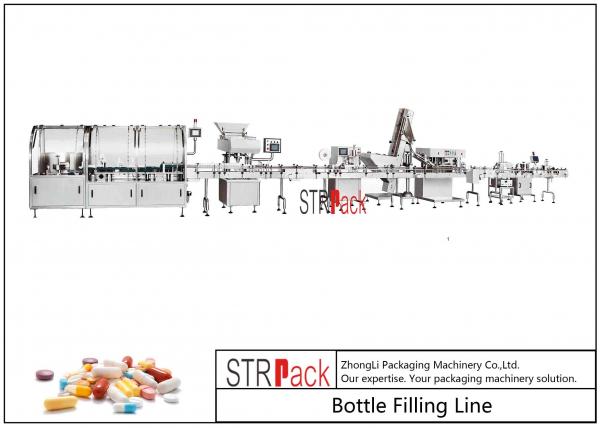 Buy Tablet Capsule Bottle Filling Line With Counted Machine And Cotton Inserting Machine at wholesale prices