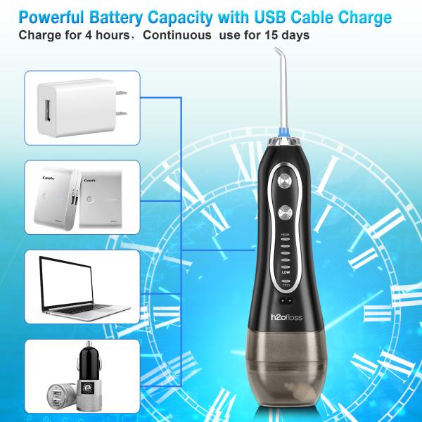 OEM Rechargeable Water Flosser , Water Dental Jet With Detachable Reservoir