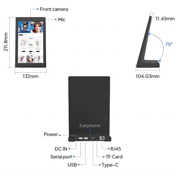 8inch L type business self-service kiosk android tablet pc Capacitive touch scree POE power WIFI NFC for Restaurant ordering POS tablet