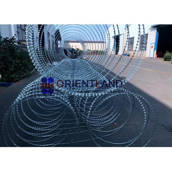 Rapid Development Concertina Coil Fencing / Triple Strand Prison Wire Fence Galvanized