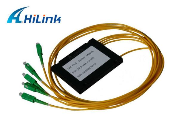 Buy Mini ABS BOX PLC Optical Splitter , 1x4 PLC Splitter Module With SC / APC Connector at wholesale prices