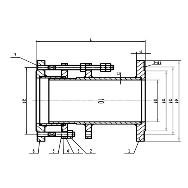 Double Flange Steel Water Conservancy Valve Expansion Joint 1.0 /1.6 Mpa