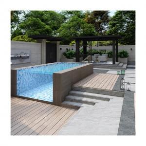 Quality Coffee Color Wood Plastic Board Luxury Acrylic Prefabricated Swimming Pool 1500KGS for sale