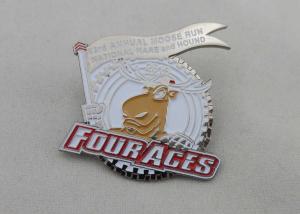 Quality 40 mm Men Four Aces Soft Enamel Pin , White Rabbit Nickel Plating Memorial for sale